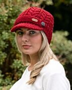 Erin Peak Cable Knit Hat Red | The Sweater Shop