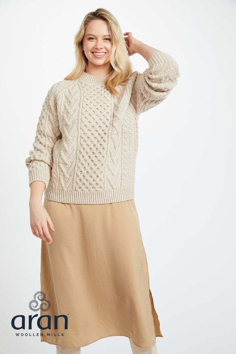 Handknit Womens Plus Size Aran Sweater The Sweater Shop