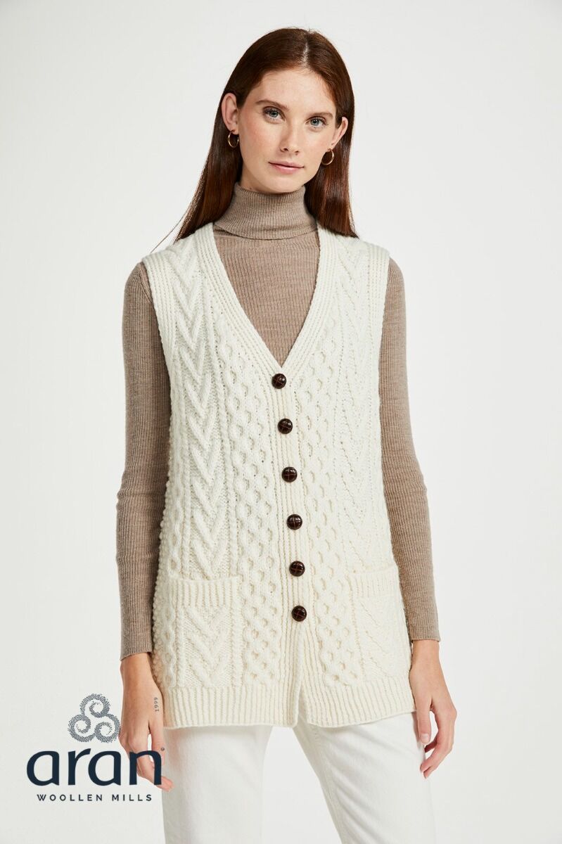 Ladies Handknit Buttoned Vest