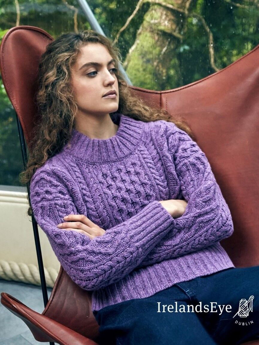 Diamond Crew Neck Sweater Lilac