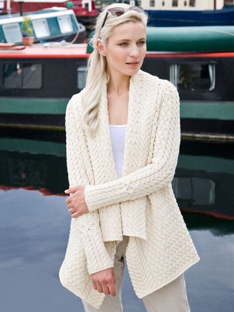 Ladies Irish Waterfall Cardigan The Sweater Shop