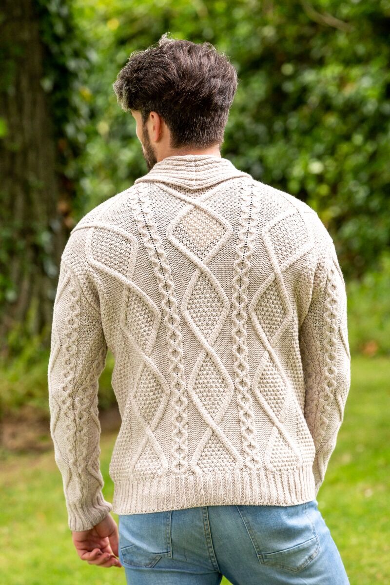 Cable knit cardigan mens uk best sale