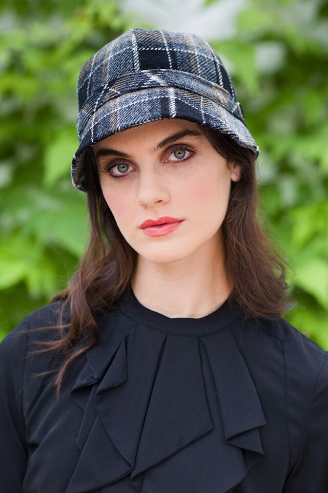 Ladies Irish Flapper Cap Grey Black Mix The Sweater Shop