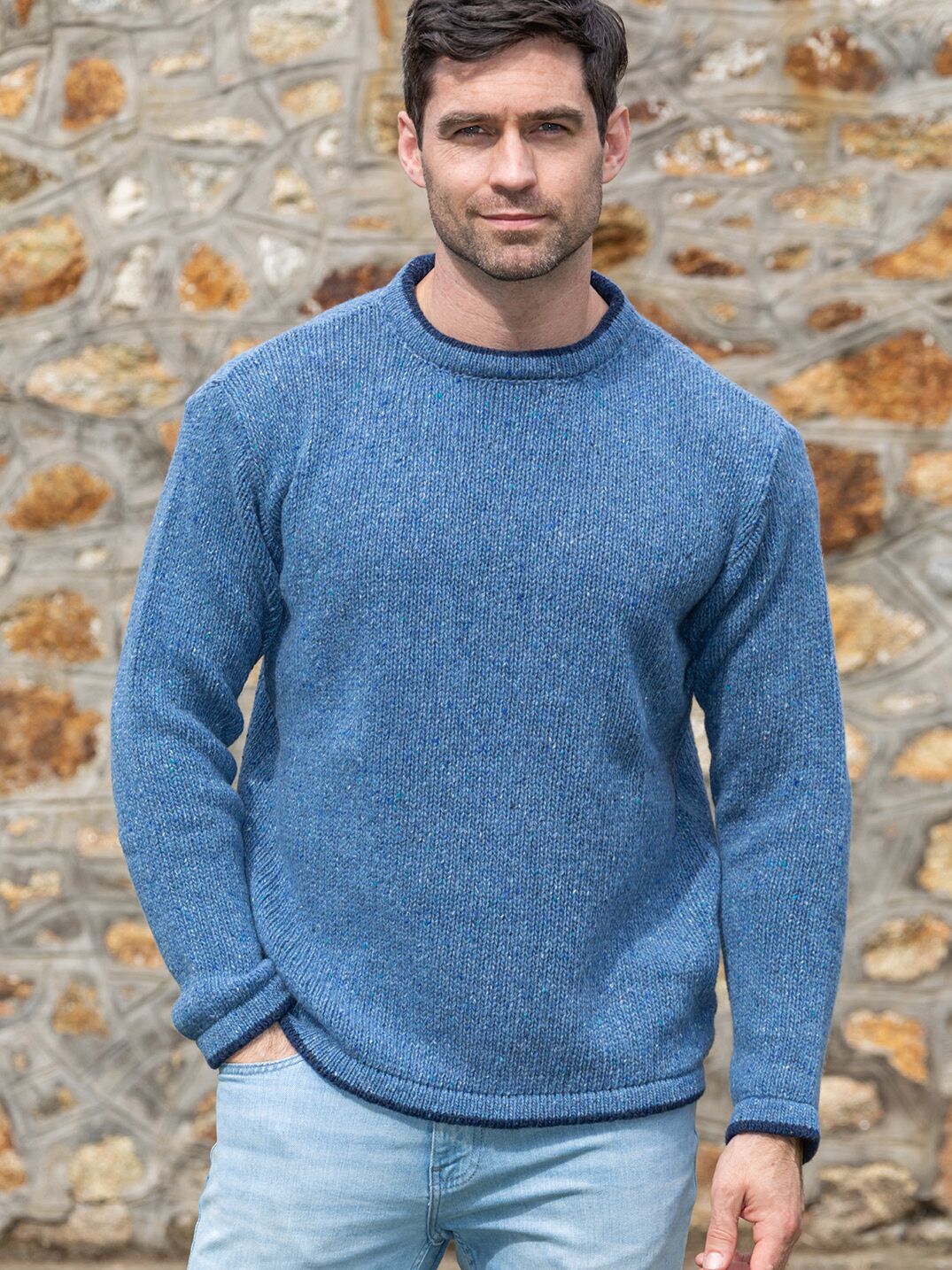 Navy blue cashmere sweater mens store