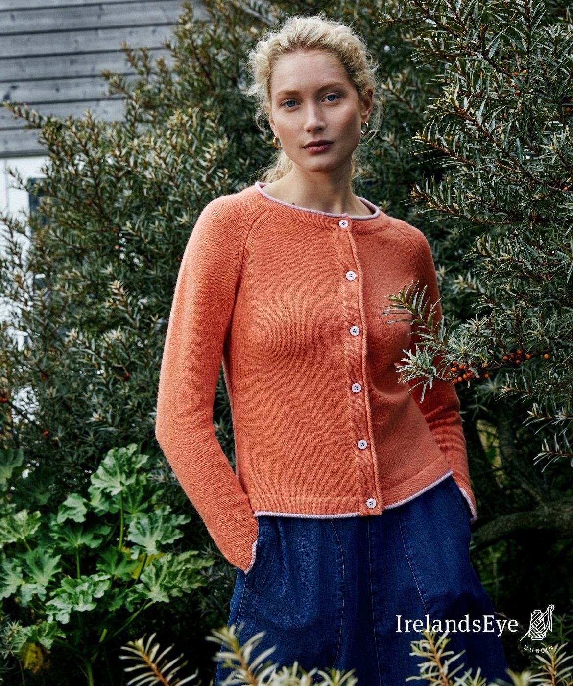 Coral cashmere cardigan on sale