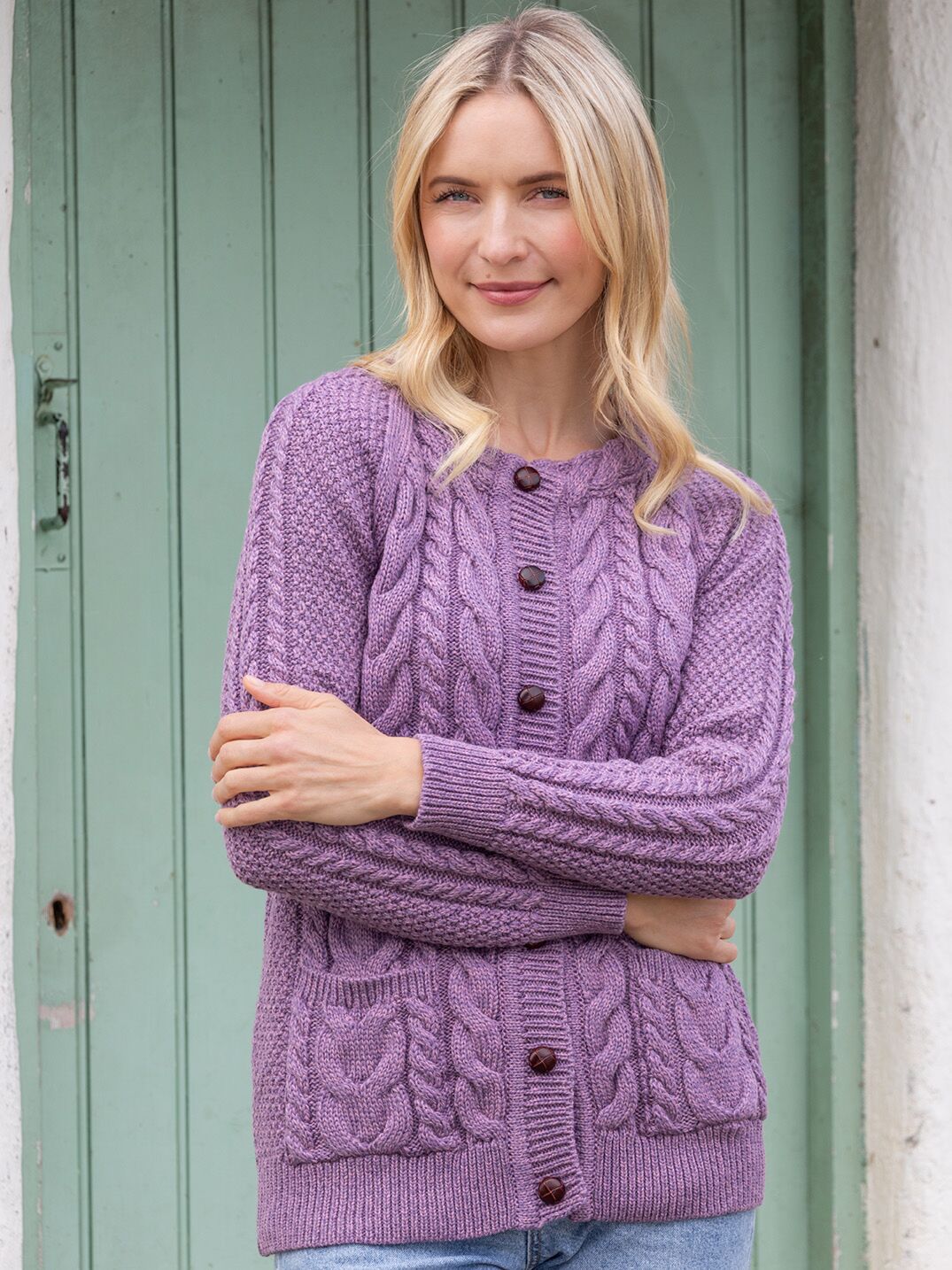 Womens aran cardigans on sale