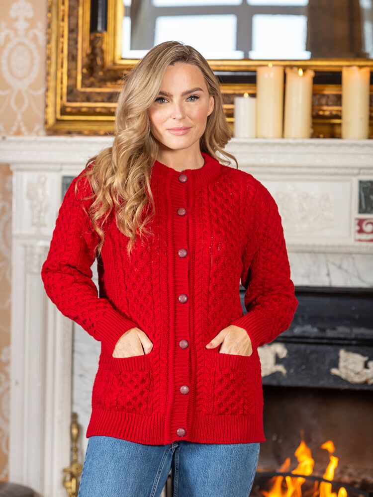 Irish Aran Cardigan The Sweater Shop