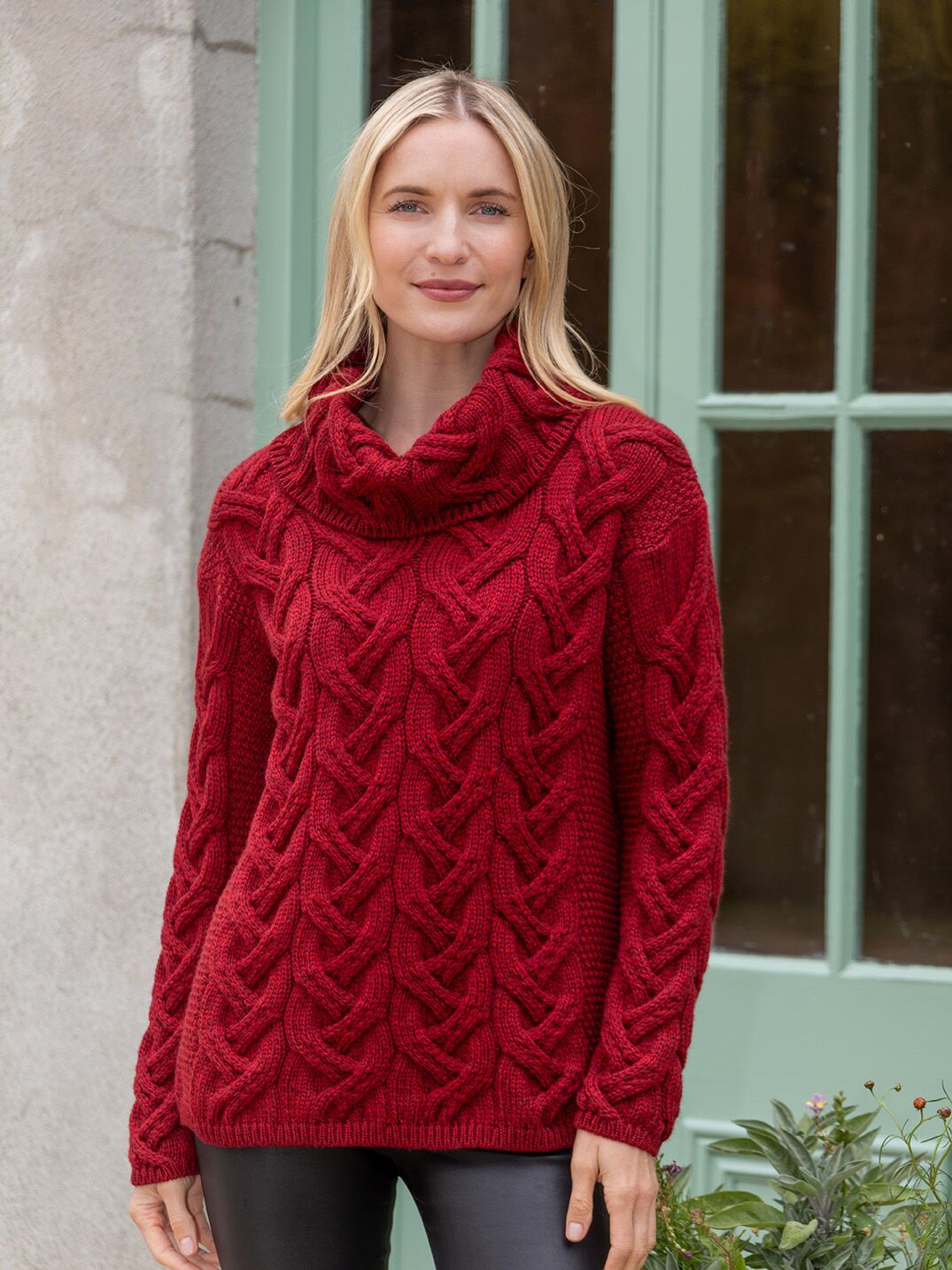 Soft cowl neck sweater top