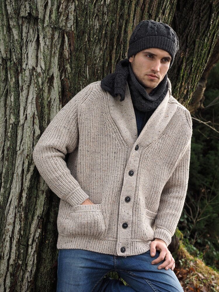 Mens heavy wool cardigan discount