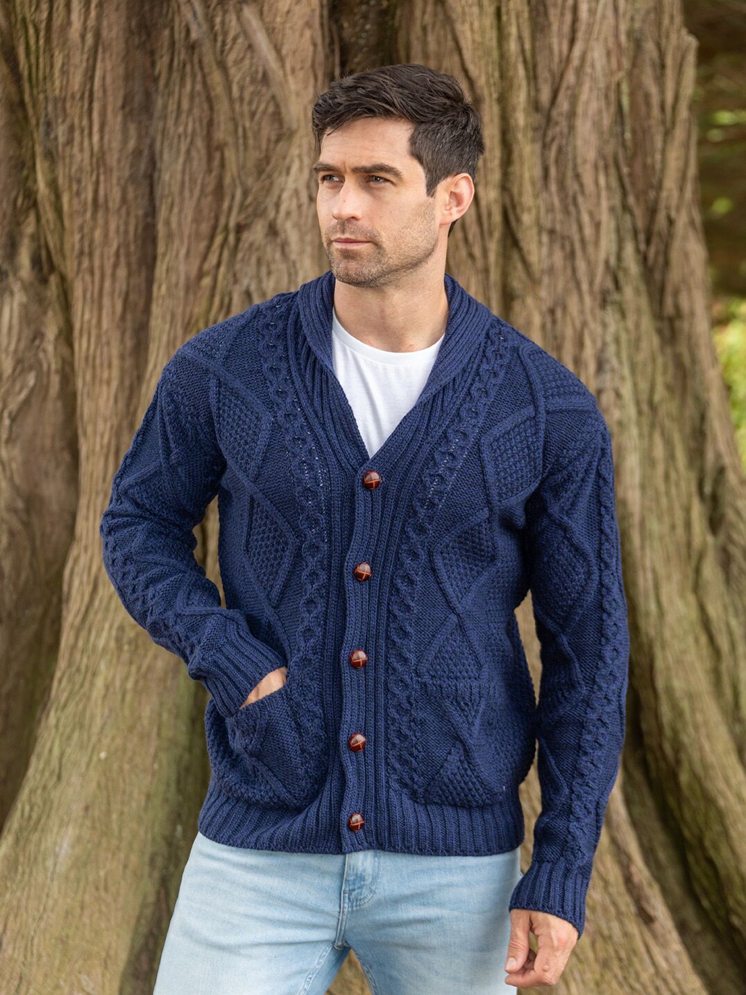 Mens aran cardigans for sale store