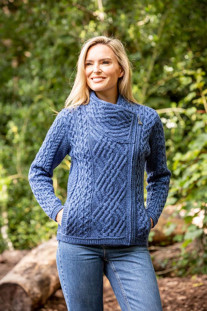 Royal blue sweaters cardigans top