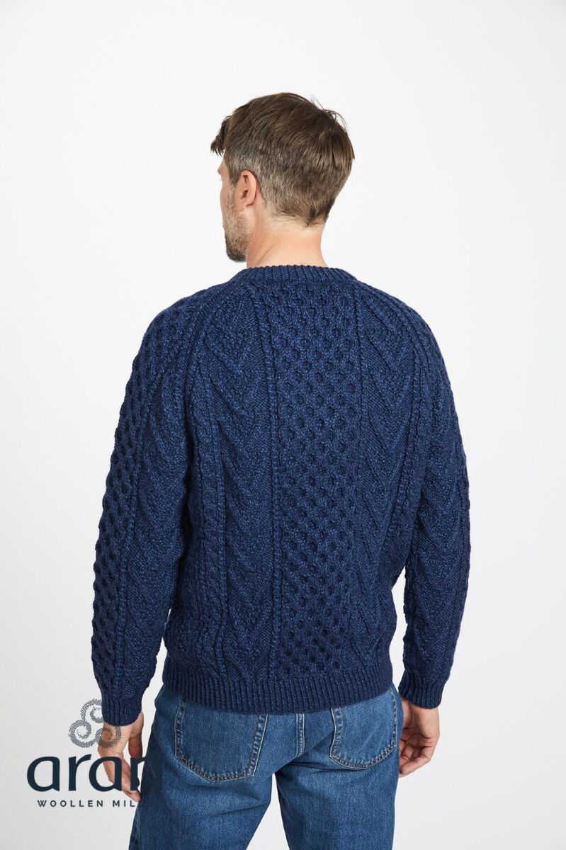 Aran Handknit Sweater Nightshade Navy