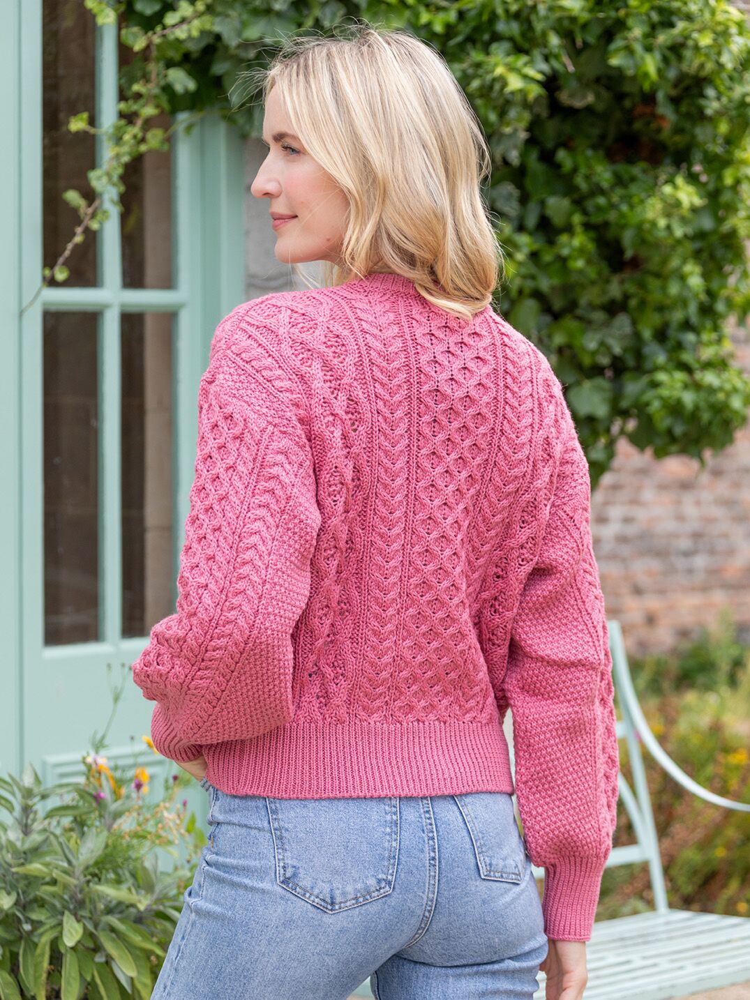 Clover Cropped Cardigan Rosa Pink