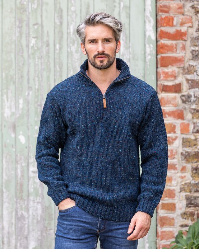 【50sビンテージ】DONEGAL ウールジップアップ M～L程度 虫食い有 Donegal Wool Half Zip | The Sweater Shop