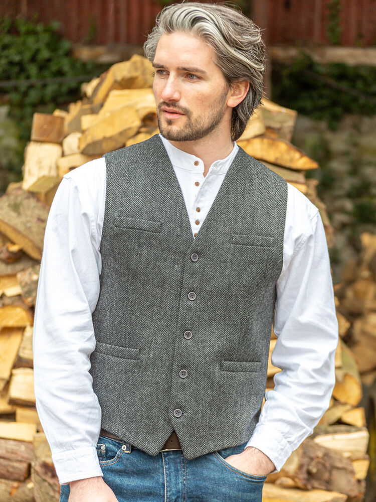 Grey wool vest hotsell