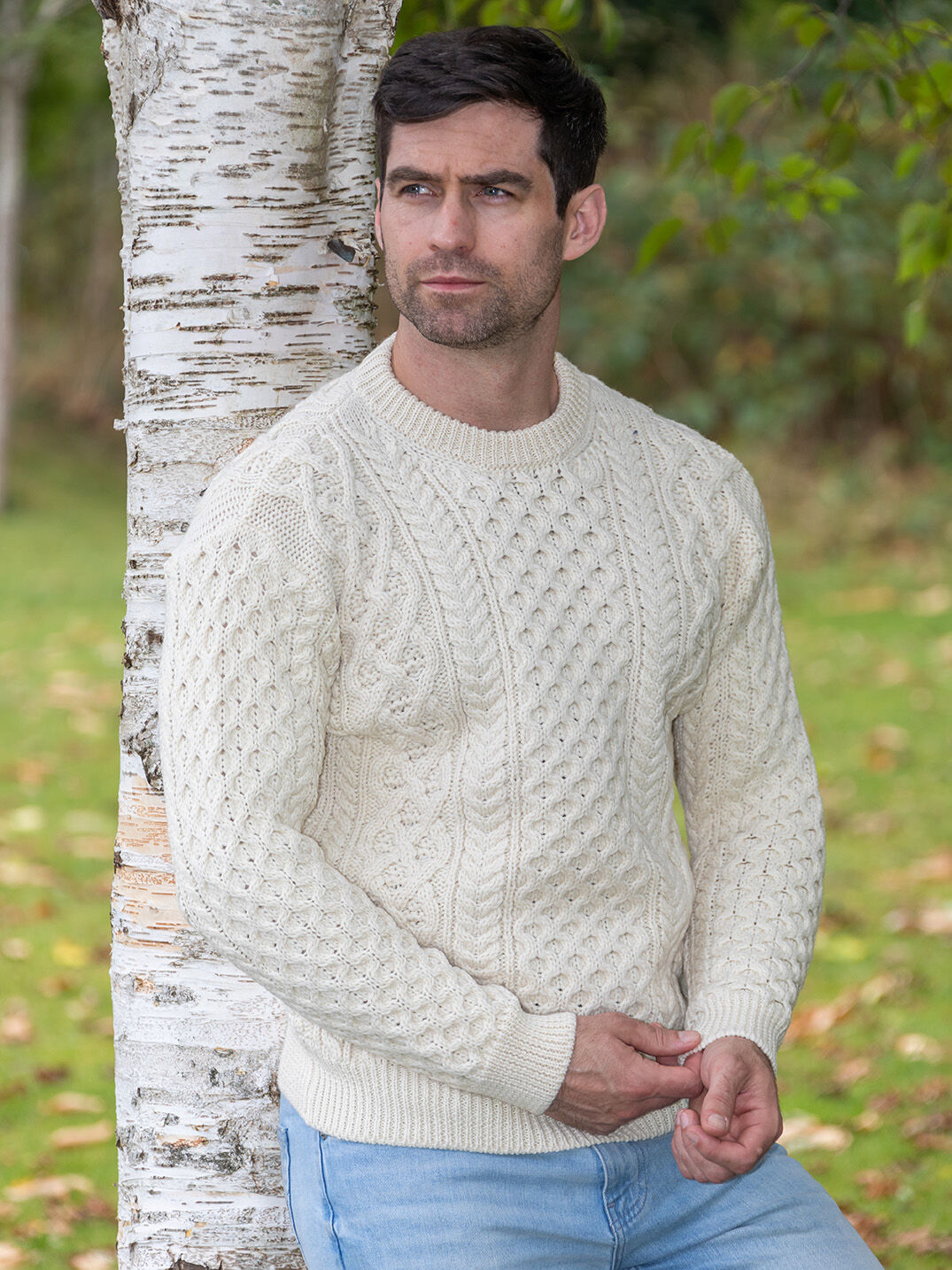 Unisex Heavyweight Aran Sweater Natural