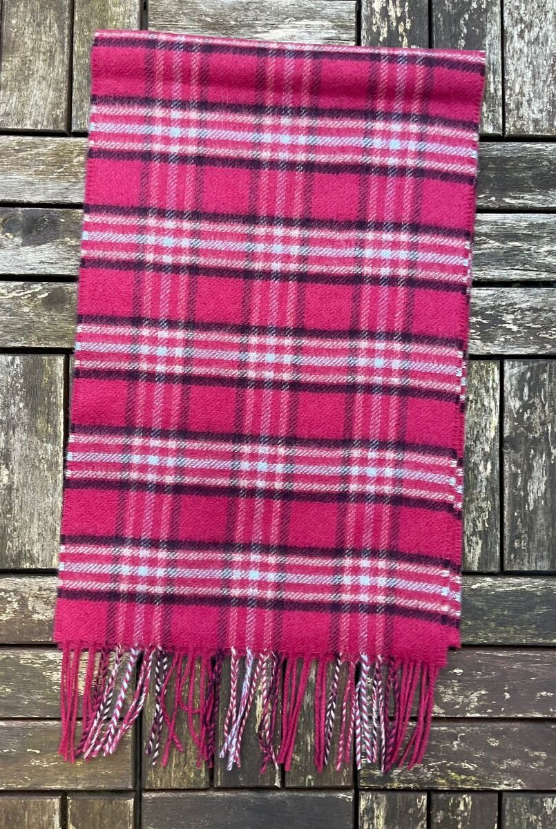 Pink plaid cashmere scarf new arrivals