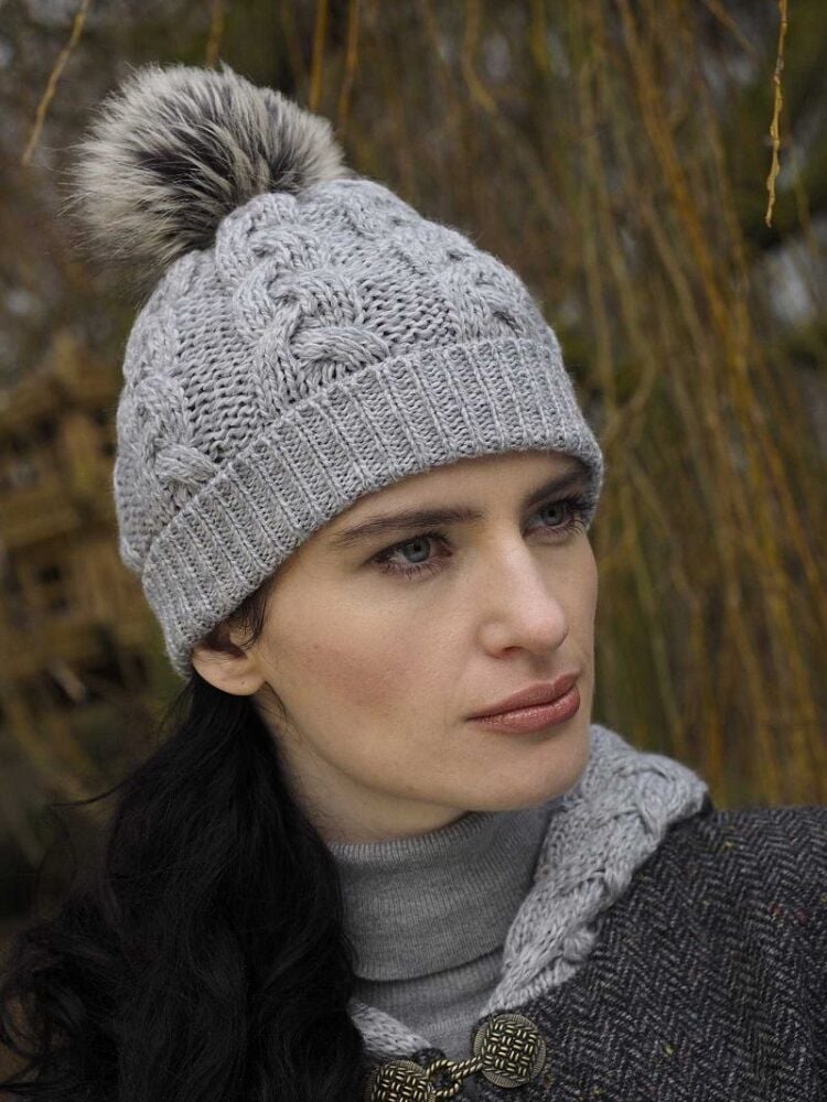 Aran knit hat store