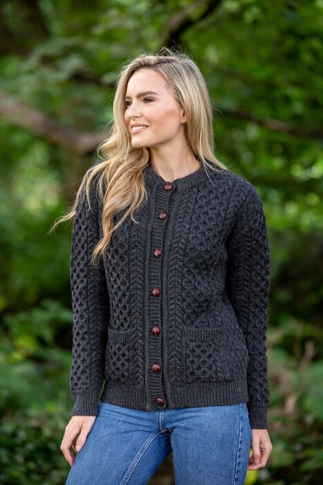 Ladies Cable knit Cardigan | The Sweater Shop