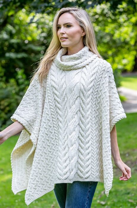 Soft Merino Poncho Natural