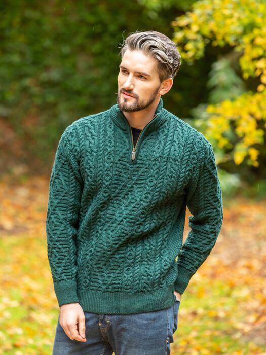 Mango Merino Wool Washable Sweater Forest in Green for Men Mens Clothing Sweaters and knitwear Zipped sweaters 