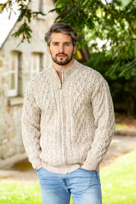 Men's Full Zip Merino Wool Sweater Jacket