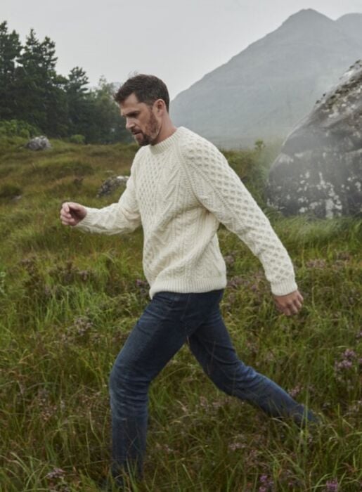 Handknit Irish Aran Fisherman Sweater