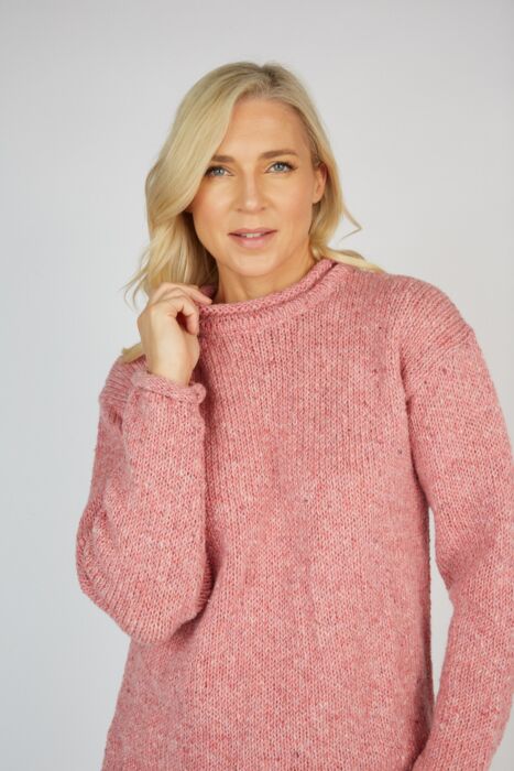 Pale pink roll neck hotsell jumper