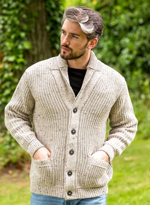 Ribbed Wool Cardigan Jacket