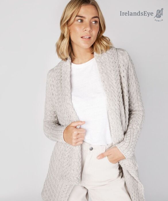 Womens Waterfall Cardigan Light Grey