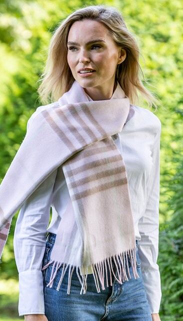 Wool and Cashmere Scarf Delicate Pink