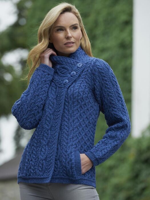 Springe Elskede antage Aran Patterned Three Buttoned Jacket | The Sweater Shop