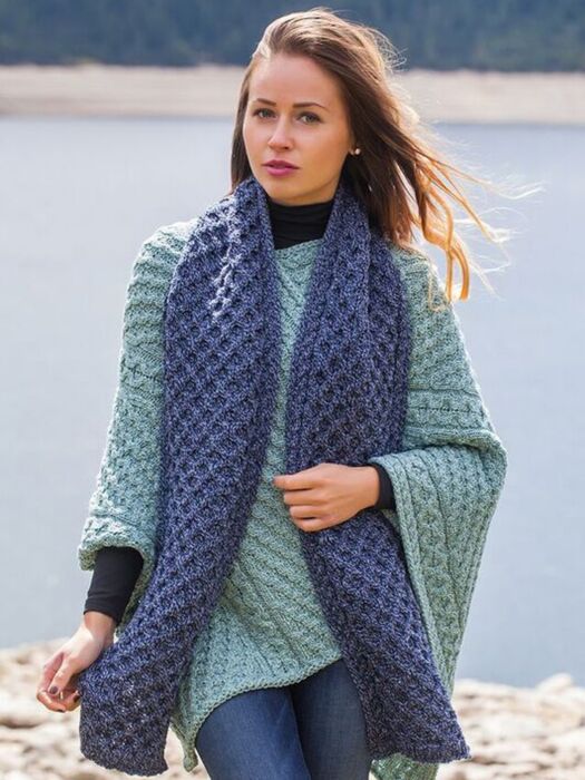 cable knit wrap sweater
