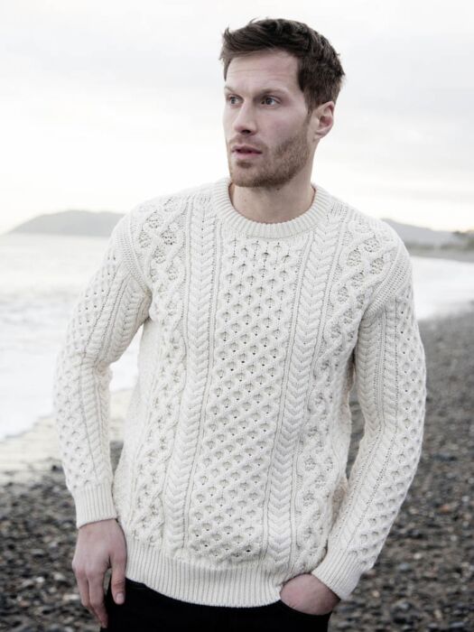 Unisex Heavyweight Aran Sweater Natural