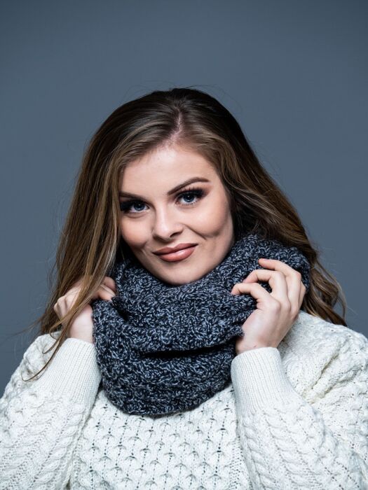 Super Soft Merino Wool Infinity Scarf Charcoal Marl