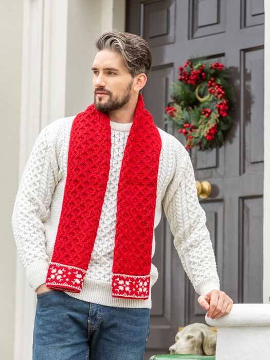 Red and new arrivals white scarf