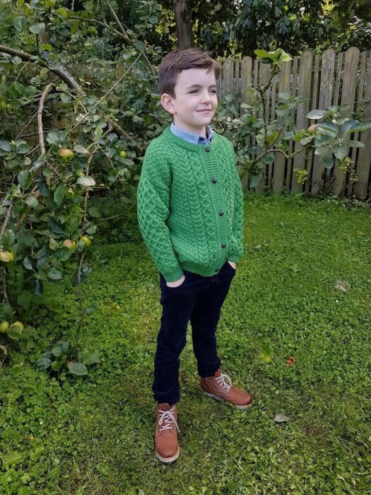 kids green cardigan