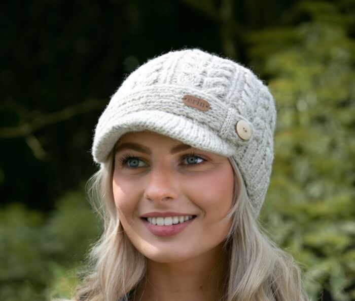 Knitted shop peak cap