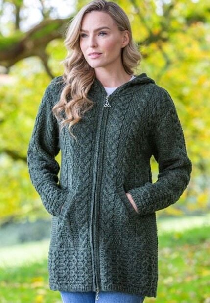 Aran hooded coat on sale