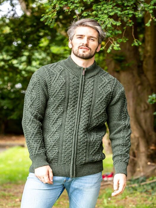 Mens sale military cardigan