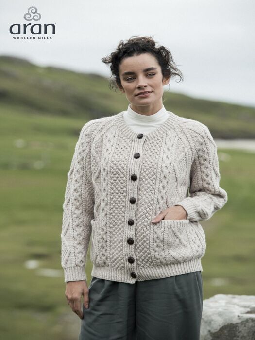 Ladies Handknit Merino Wool Cardigan The Sweater Shop