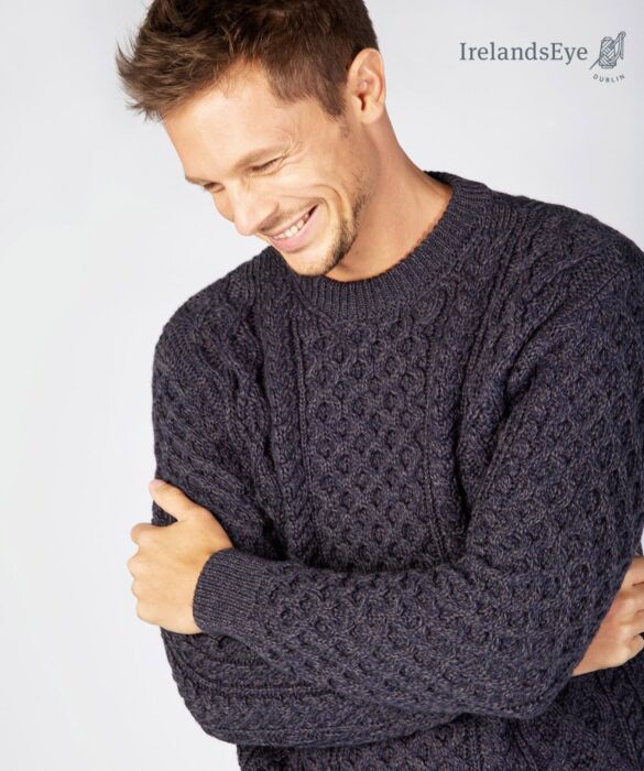 Navy aran jumper cheap