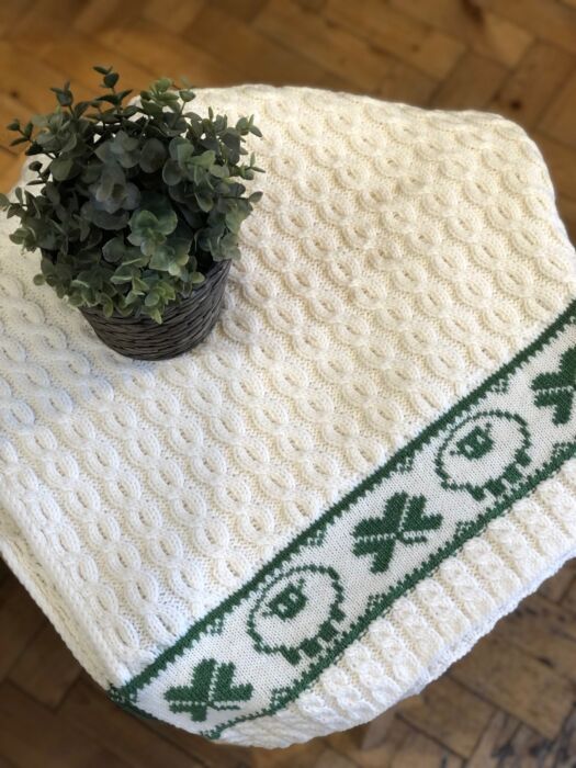 Baby Blanket Sheep Shamrock Design The Sweater Shop