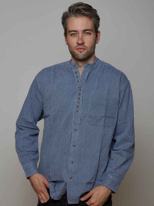 Men's Blue Striped Traditional