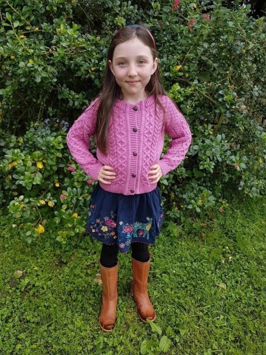 kids pink cardigan