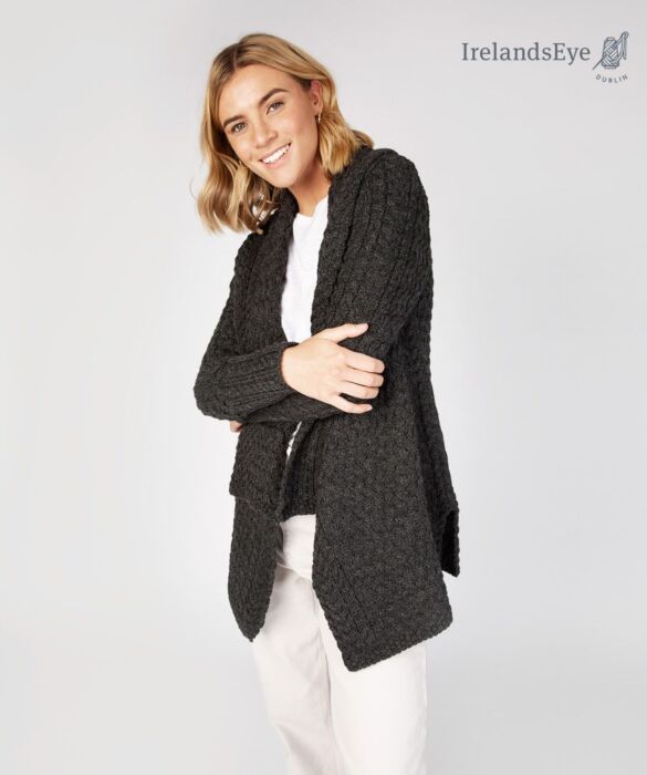 Womens Waterfall Cardigan Graphite | The Sweater Shop