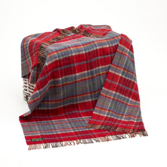 Large red tartan 2025 throw