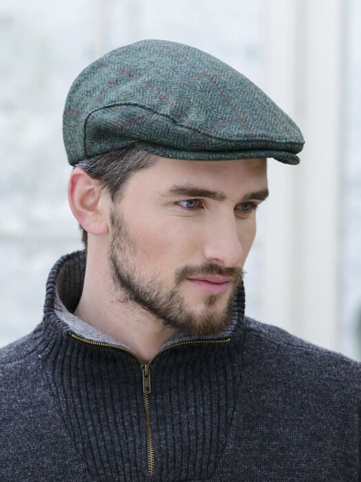 mens green flat caps