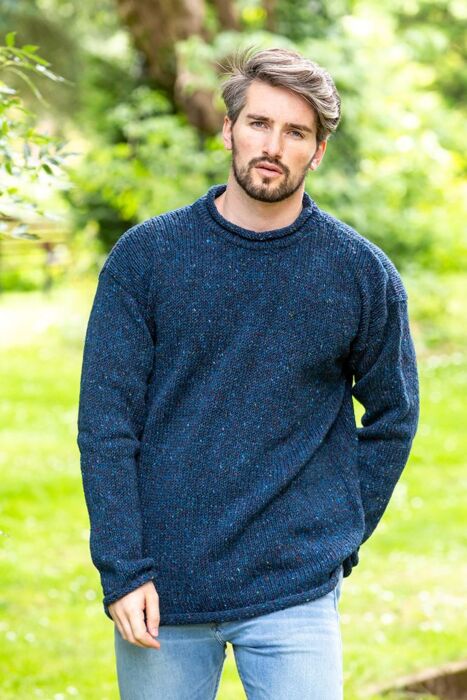 blue wool jumper mens