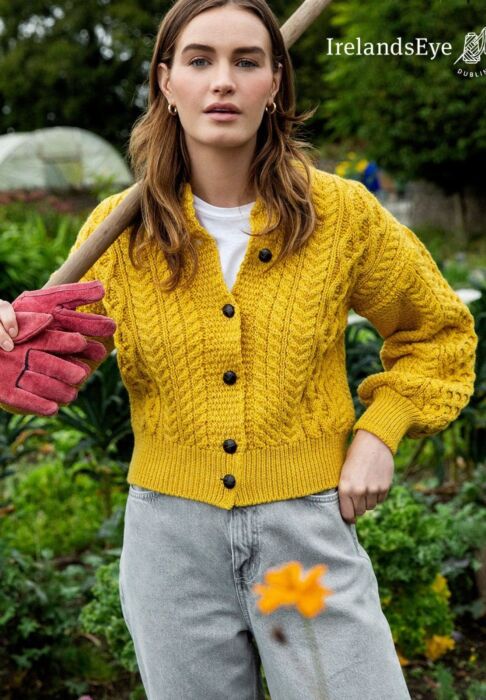 Clover Cropped Cardigan Sunflower